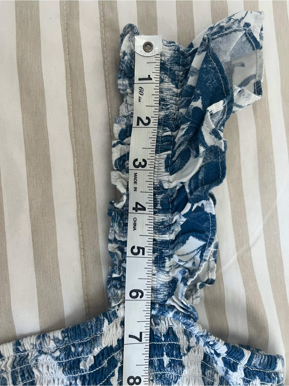 The Drop Blue Floral Smocked Maxi Dress Small Sundress Resort Wear - Picture 7 of 9